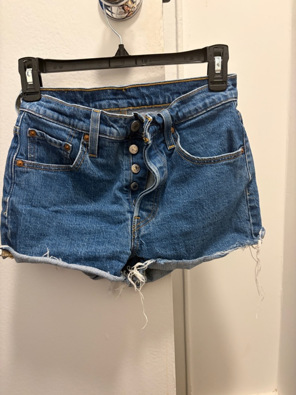 Levi’s High-Waist Blue Denim Cutoff Shorts